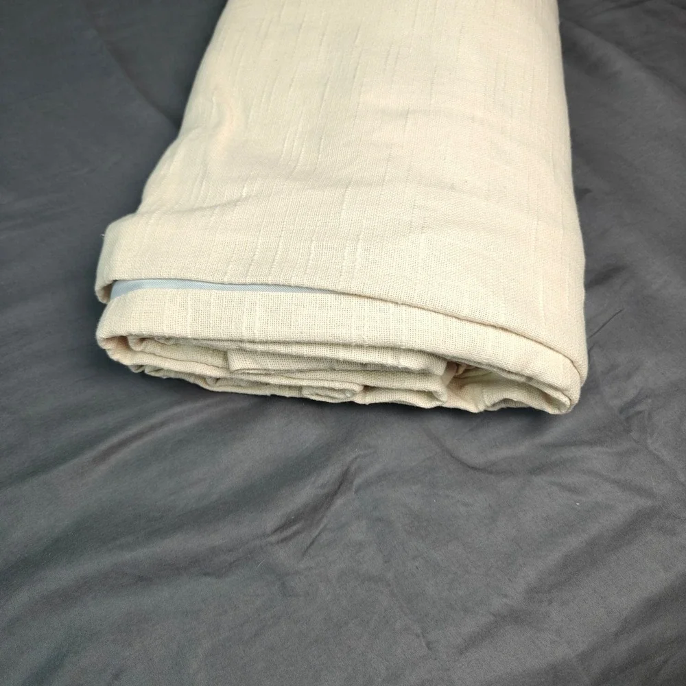Quince European Linen Room Darkening Curtain ivory 96 x 84 Back Tab LB119930